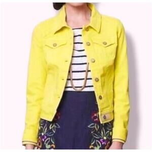Anthropologie Pilcro and the Letterpress Yellow Denim Jacket Size Large Petite‎